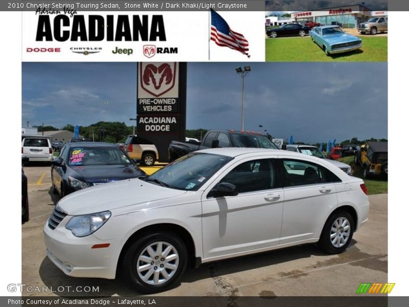Stone White / Dark Khaki/Light Graystone 2010 Chrysler Sebring Touring Sedan