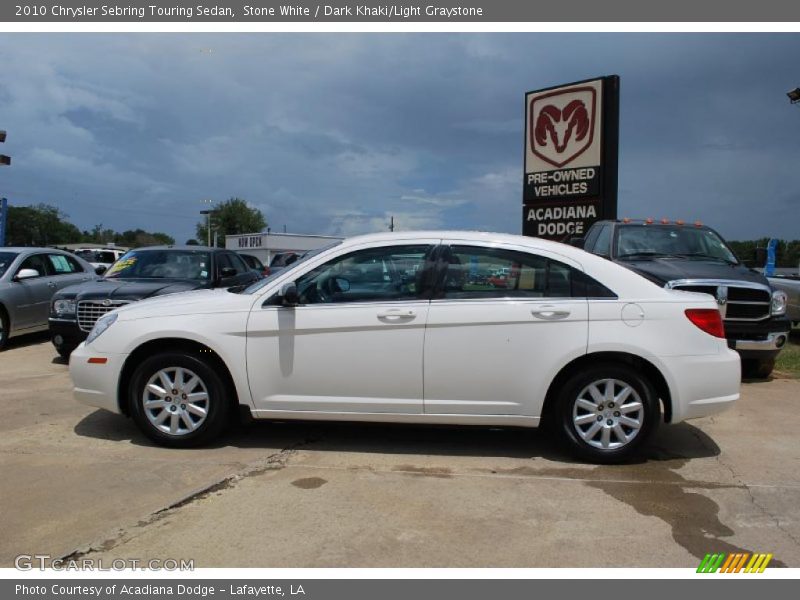 Stone White / Dark Khaki/Light Graystone 2010 Chrysler Sebring Touring Sedan