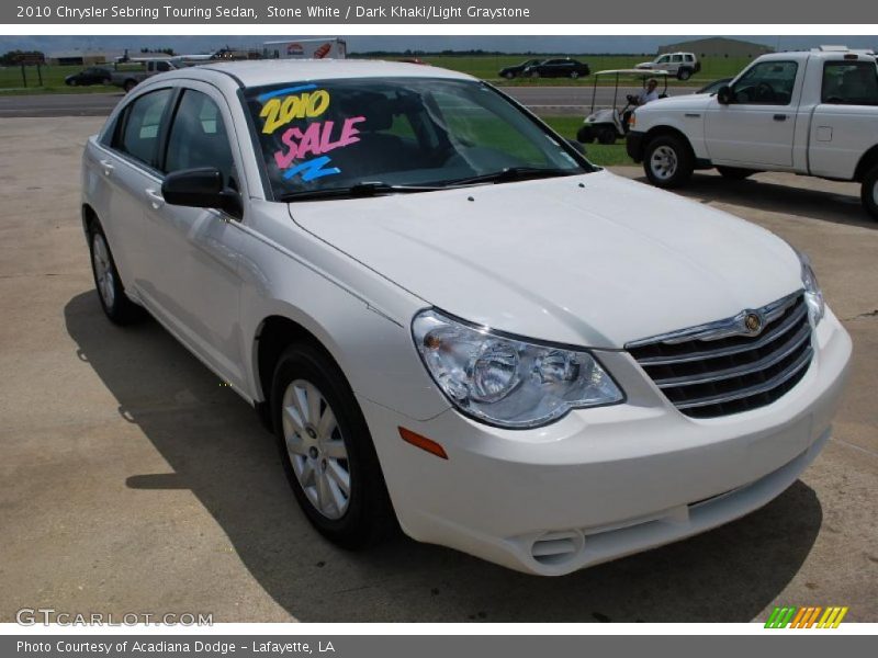 Stone White / Dark Khaki/Light Graystone 2010 Chrysler Sebring Touring Sedan