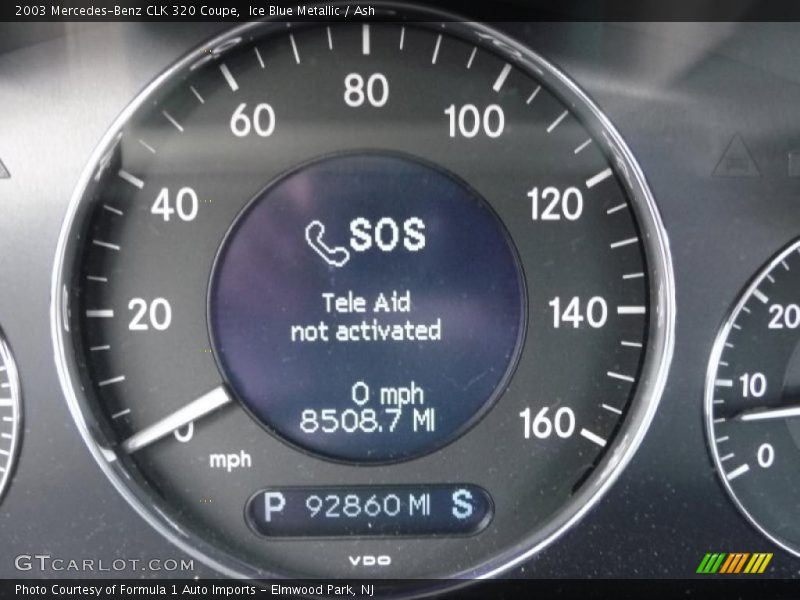 Ice Blue Metallic / Ash 2003 Mercedes-Benz CLK 320 Coupe