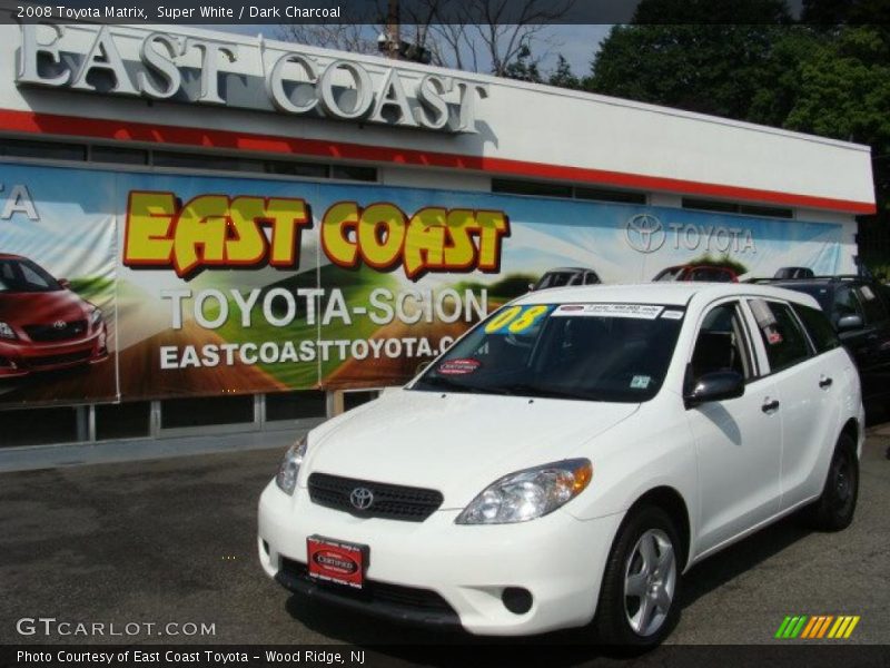 Super White / Dark Charcoal 2008 Toyota Matrix