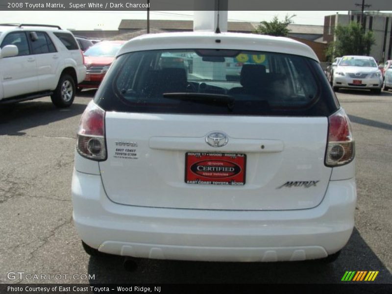 Super White / Dark Charcoal 2008 Toyota Matrix