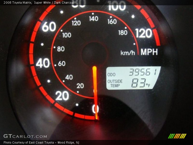 Super White / Dark Charcoal 2008 Toyota Matrix