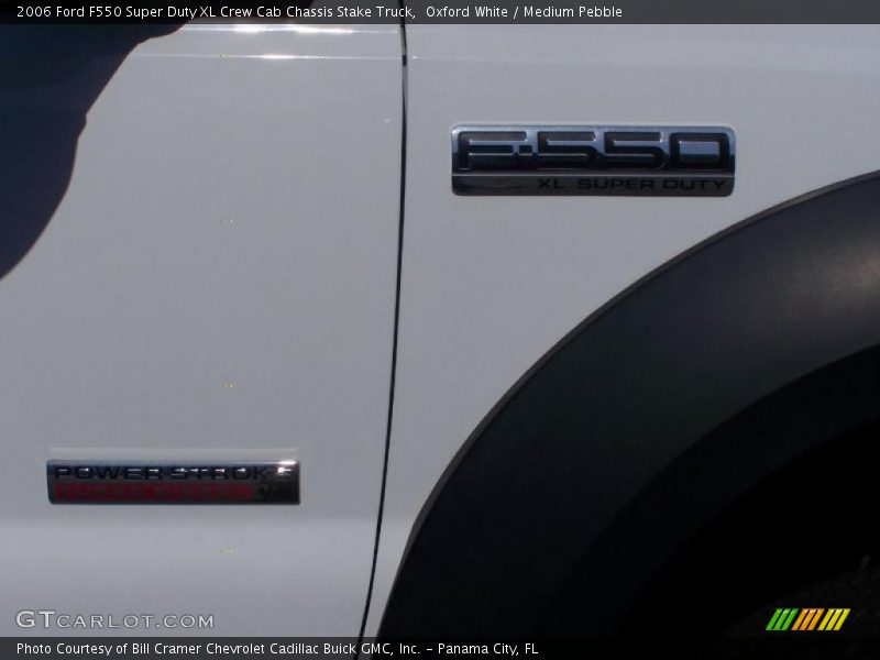 Oxford White / Medium Pebble 2006 Ford F550 Super Duty XL Crew Cab Chassis Stake Truck