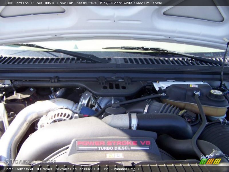 Oxford White / Medium Pebble 2006 Ford F550 Super Duty XL Crew Cab Chassis Stake Truck