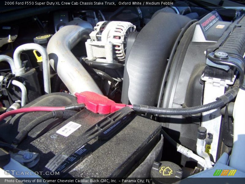 Oxford White / Medium Pebble 2006 Ford F550 Super Duty XL Crew Cab Chassis Stake Truck