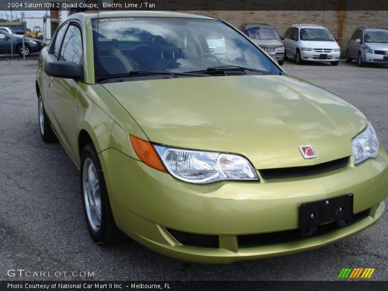 Electric Lime / Tan 2004 Saturn ION 2 Quad Coupe