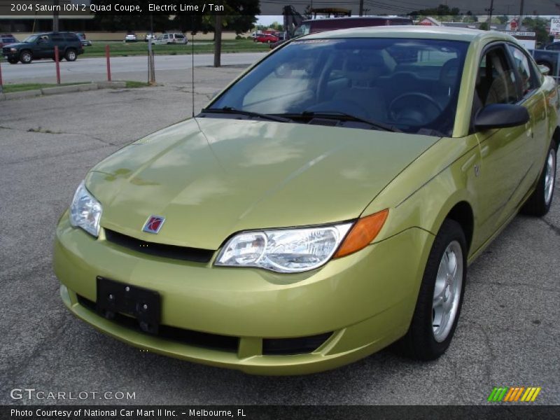 Electric Lime / Tan 2004 Saturn ION 2 Quad Coupe