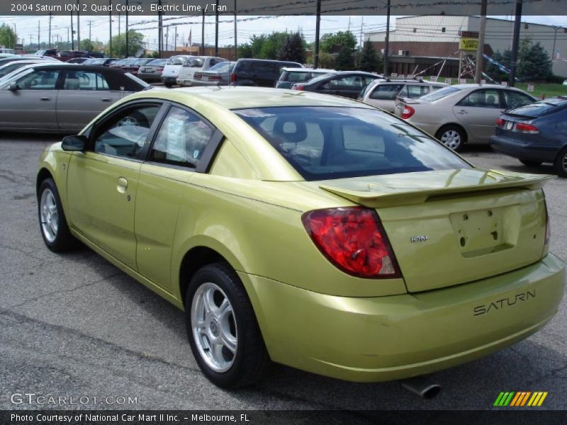 Electric Lime / Tan 2004 Saturn ION 2 Quad Coupe