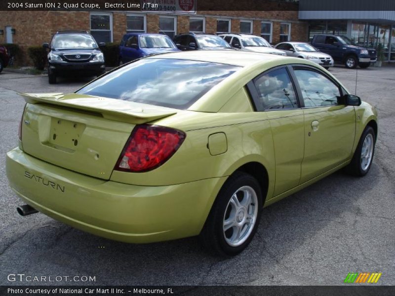 Electric Lime / Tan 2004 Saturn ION 2 Quad Coupe
