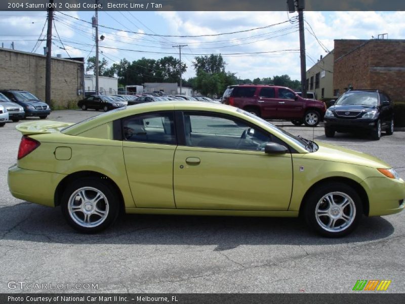 Electric Lime / Tan 2004 Saturn ION 2 Quad Coupe