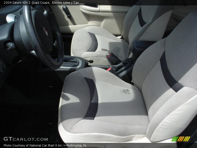 Electric Lime / Tan 2004 Saturn ION 2 Quad Coupe