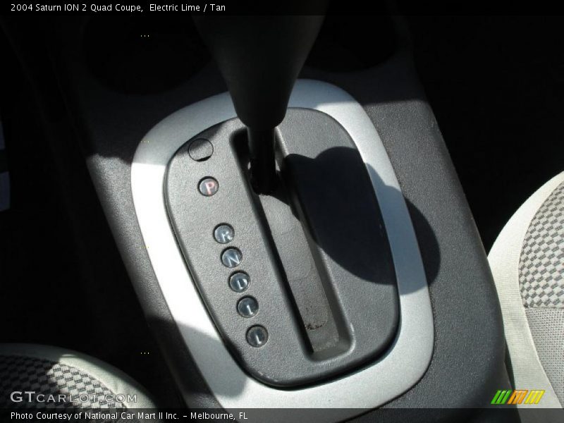 Electric Lime / Tan 2004 Saturn ION 2 Quad Coupe