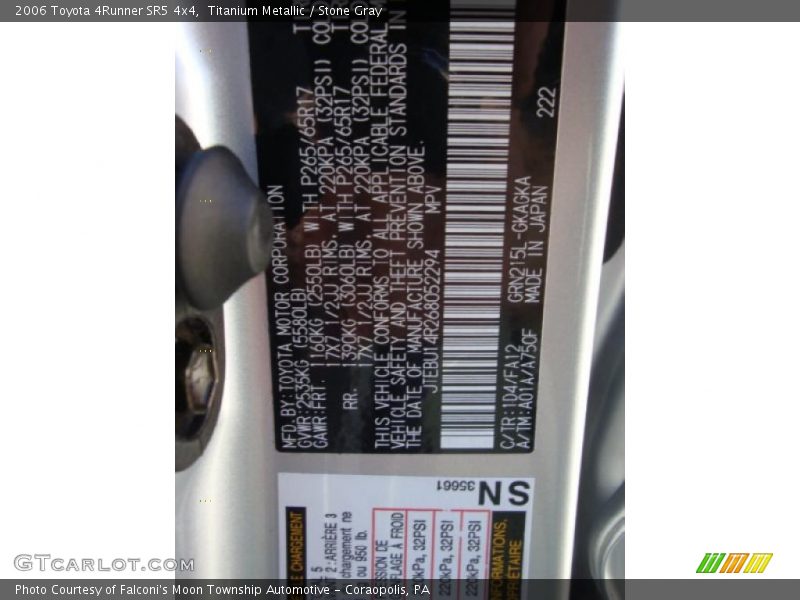 Titanium Metallic / Stone Gray 2006 Toyota 4Runner SR5 4x4