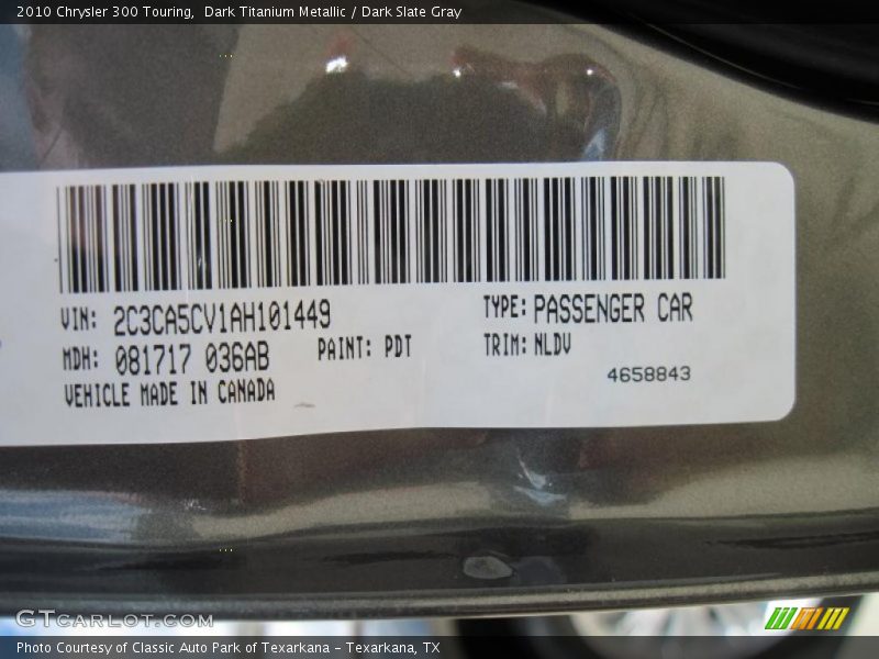 Dark Titanium Metallic / Dark Slate Gray 2010 Chrysler 300 Touring