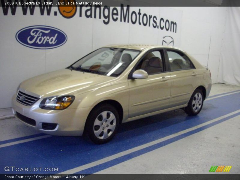 Sand Beige Metallic / Beige 2009 Kia Spectra EX Sedan