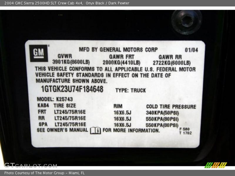 Onyx Black / Dark Pewter 2004 GMC Sierra 2500HD SLT Crew Cab 4x4