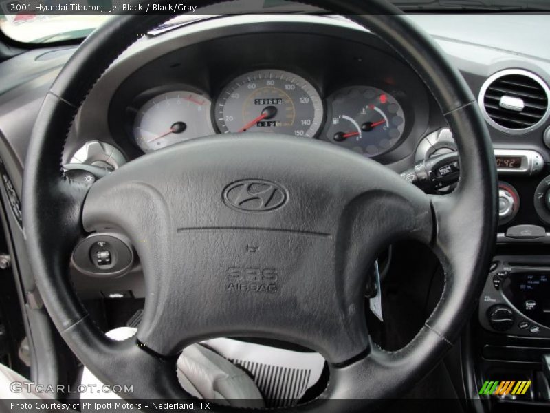 Jet Black / Black/Gray 2001 Hyundai Tiburon