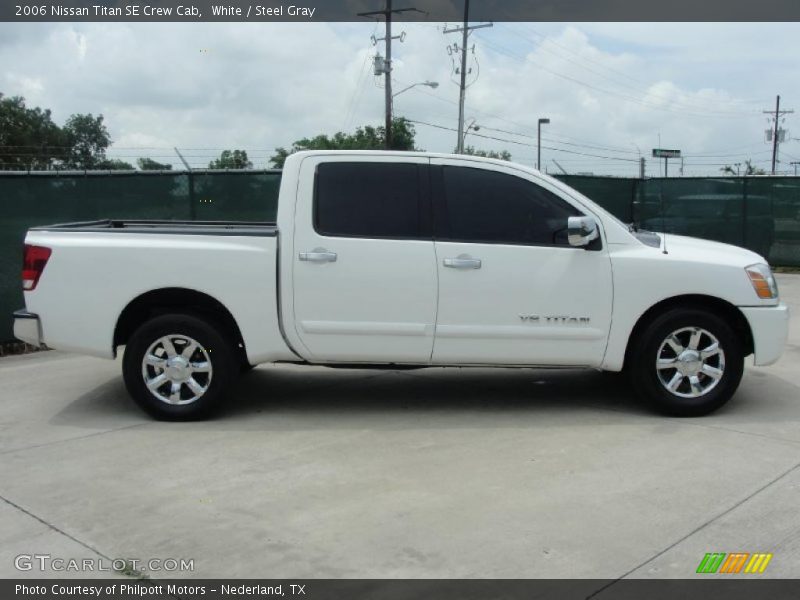 White / Steel Gray 2006 Nissan Titan SE Crew Cab