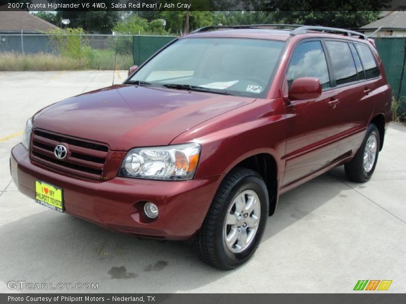 Salsa Red Pearl / Ash Gray 2007 Toyota Highlander V6 4WD