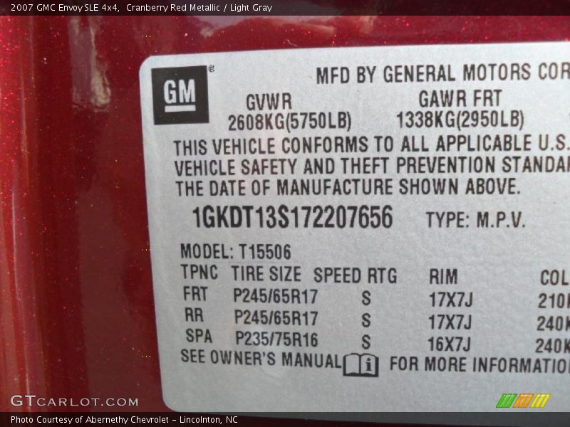 Cranberry Red Metallic / Light Gray 2007 GMC Envoy SLE 4x4