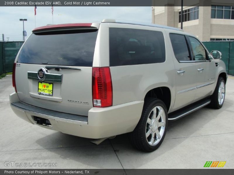 Gold Mist / Light Cashmere 2008 Cadillac Escalade ESV AWD