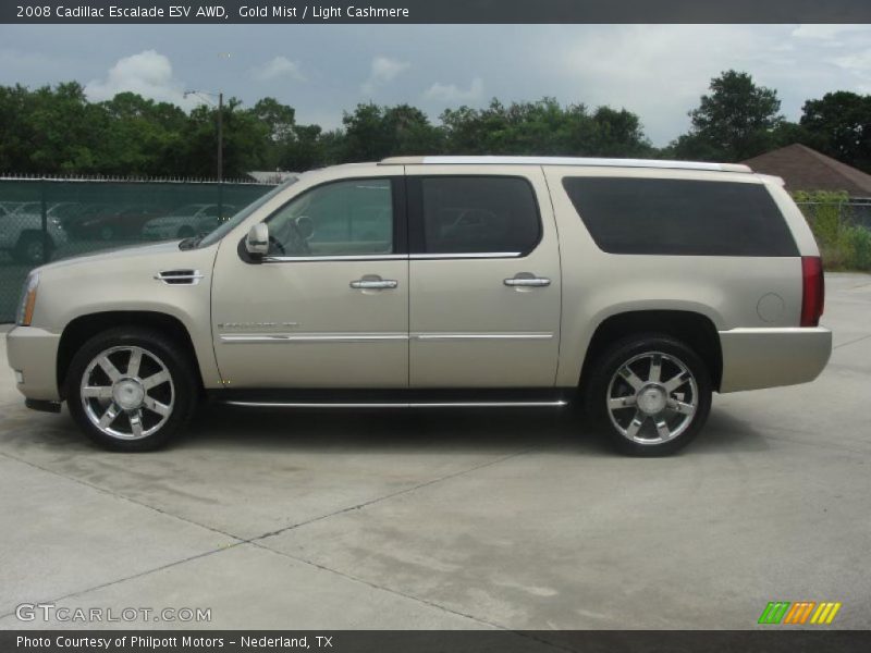 Gold Mist / Light Cashmere 2008 Cadillac Escalade ESV AWD