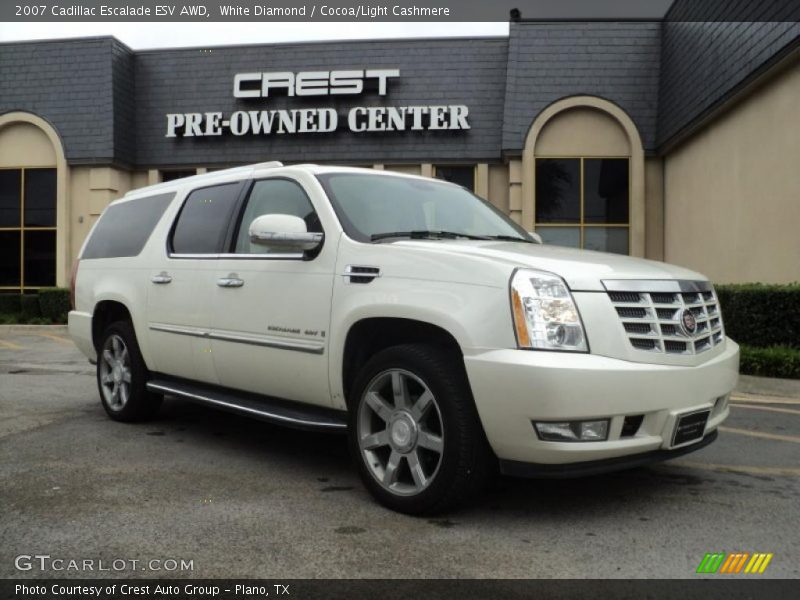 White Diamond / Cocoa/Light Cashmere 2007 Cadillac Escalade ESV AWD