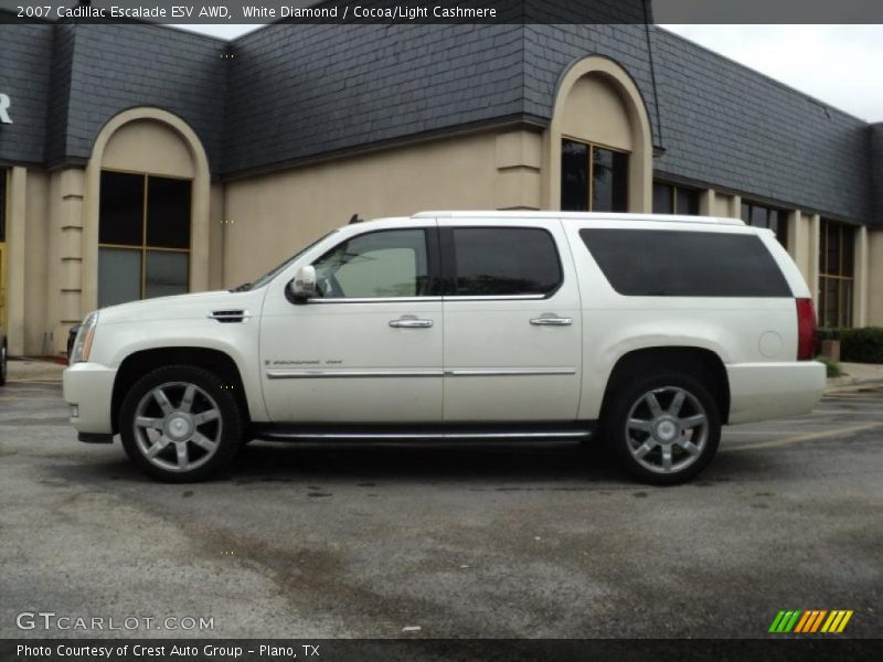 White Diamond / Cocoa/Light Cashmere 2007 Cadillac Escalade ESV AWD