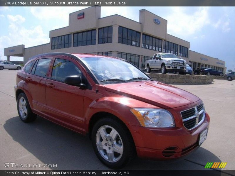 Sunburst Orange Pearl / Pastel Pebble Beige 2009 Dodge Caliber SXT
