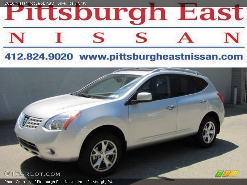 Silver Ice / Gray 2010 Nissan Rogue SL AWD