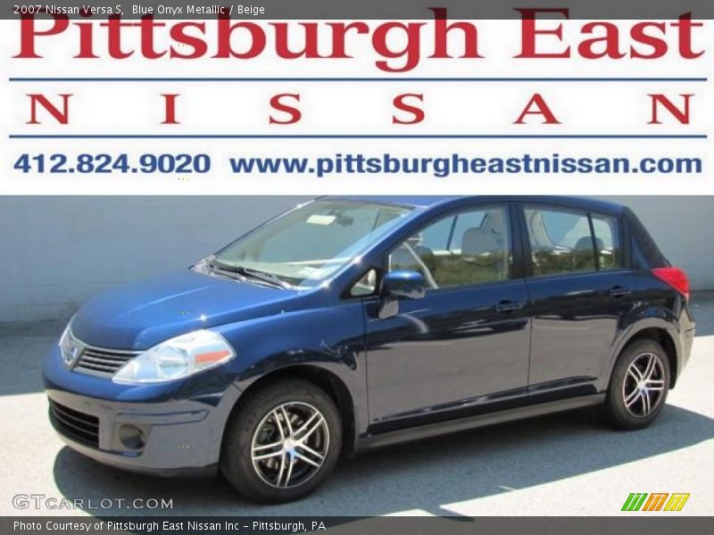 Blue Onyx Metallic / Beige 2007 Nissan Versa S