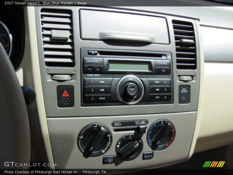 Blue Onyx Metallic / Beige 2007 Nissan Versa S