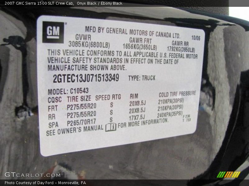 Onyx Black / Ebony Black 2007 GMC Sierra 1500 SLT Crew Cab