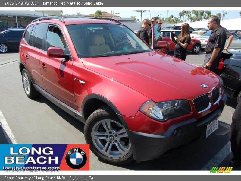 Flamenco Red Metallic / Sand Beige 2005 BMW X3 3.0i