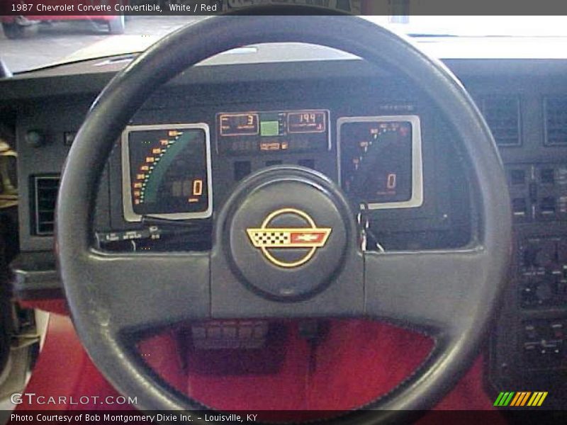 White / Red 1987 Chevrolet Corvette Convertible