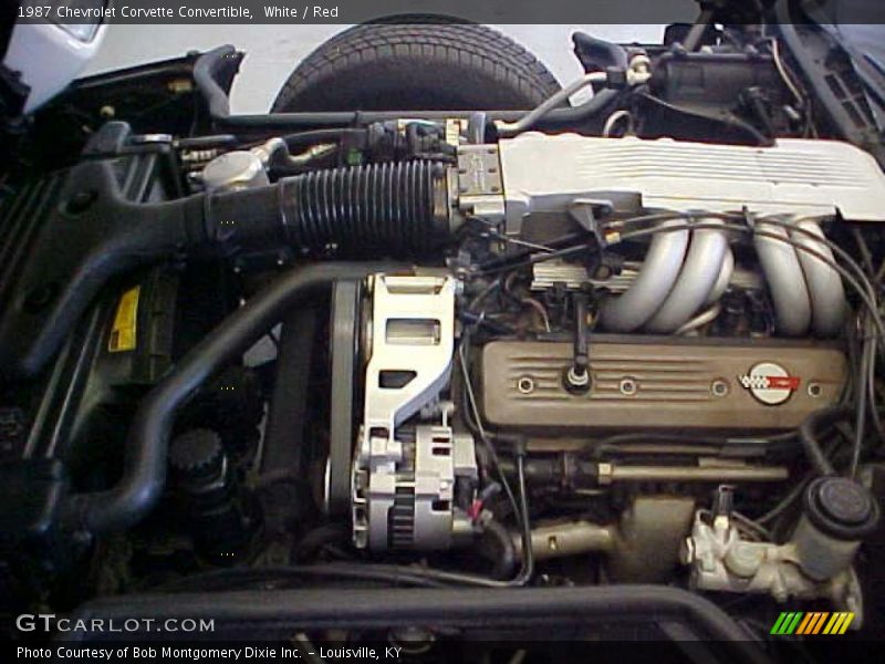 White / Red 1987 Chevrolet Corvette Convertible