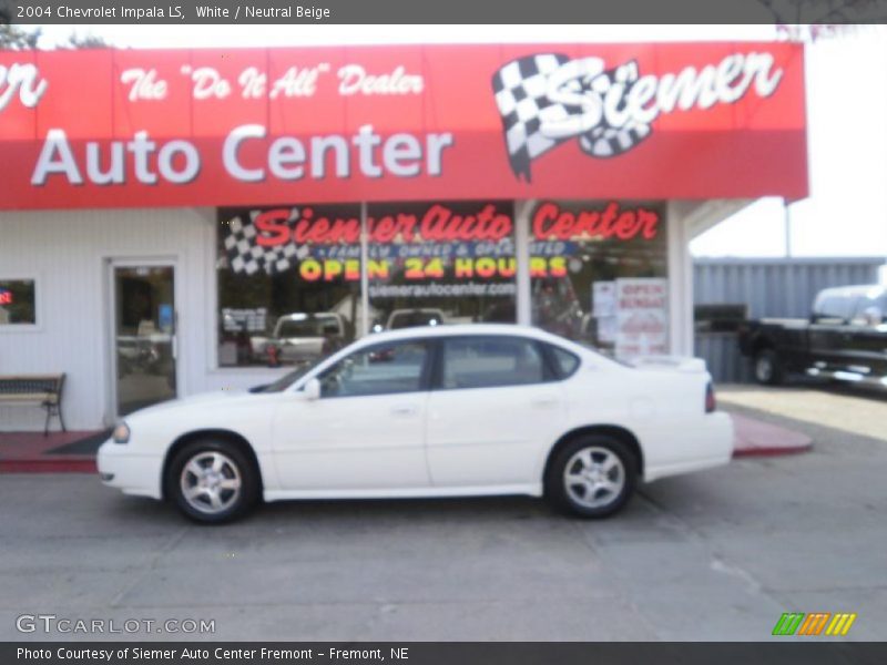 White / Neutral Beige 2004 Chevrolet Impala LS
