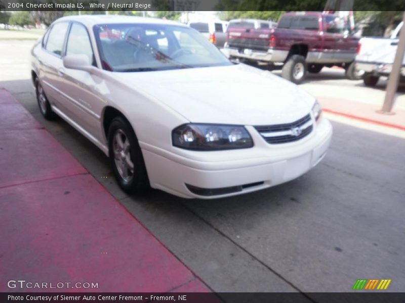 White / Neutral Beige 2004 Chevrolet Impala LS