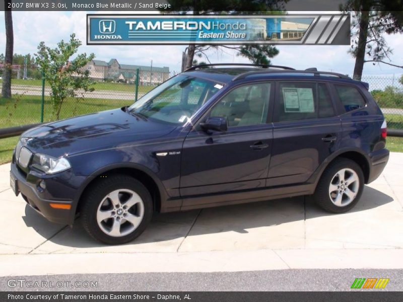 Monaco Blue Metallic / Sand Beige 2007 BMW X3 3.0si