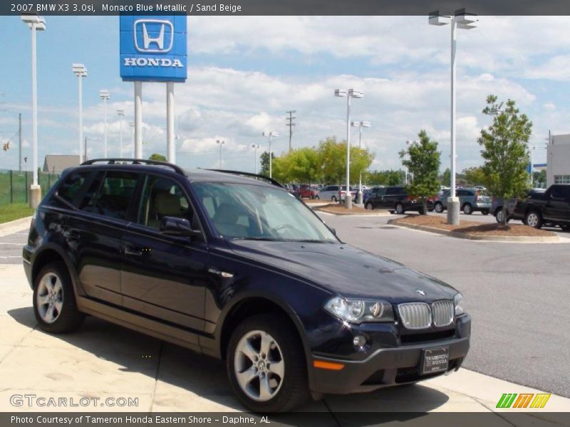 Monaco Blue Metallic / Sand Beige 2007 BMW X3 3.0si