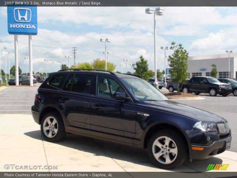 Monaco Blue Metallic / Sand Beige 2007 BMW X3 3.0si