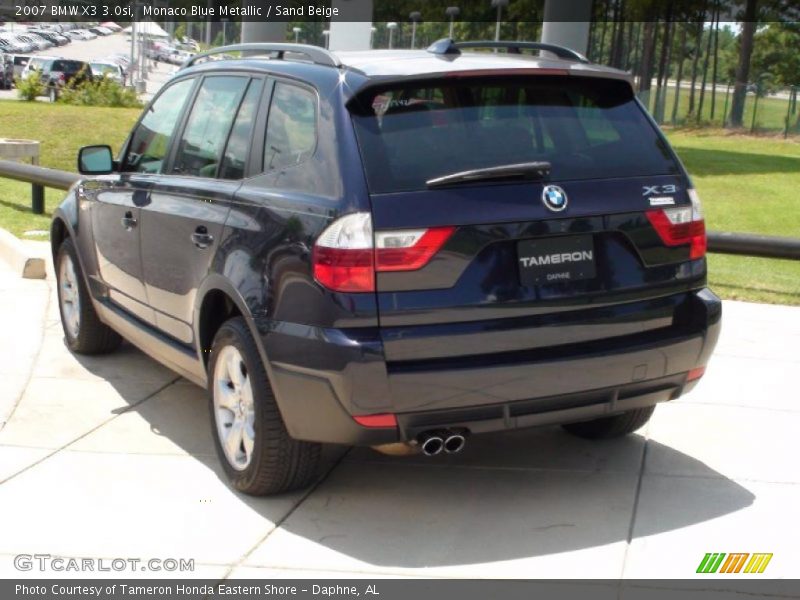 Monaco Blue Metallic / Sand Beige 2007 BMW X3 3.0si