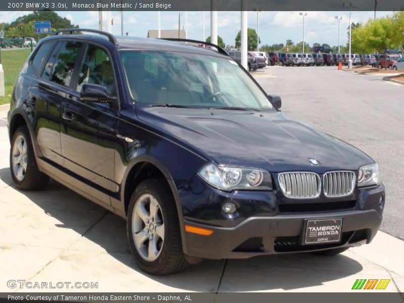Monaco Blue Metallic / Sand Beige 2007 BMW X3 3.0si
