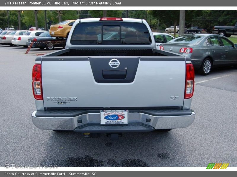 Radiant Silver Metallic / Steel 2010 Nissan Frontier SE V6 King Cab