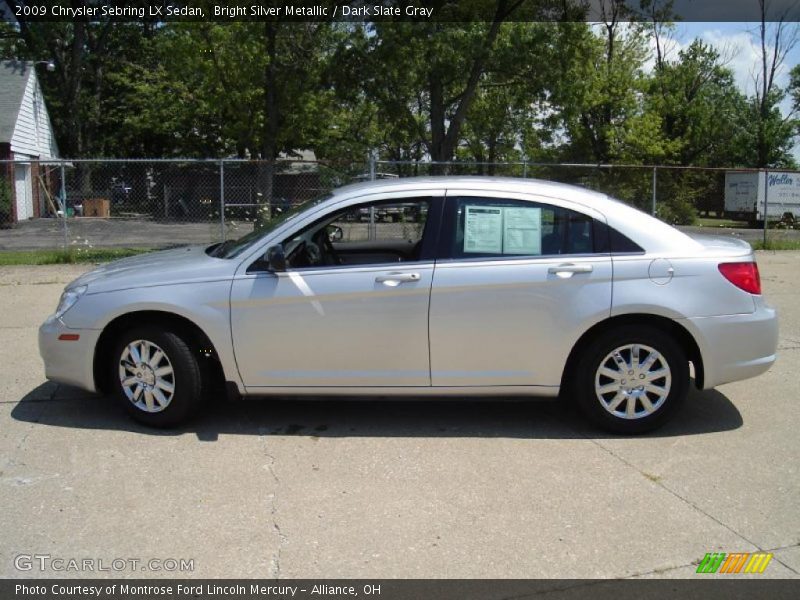 Bright Silver Metallic / Dark Slate Gray 2009 Chrysler Sebring LX Sedan