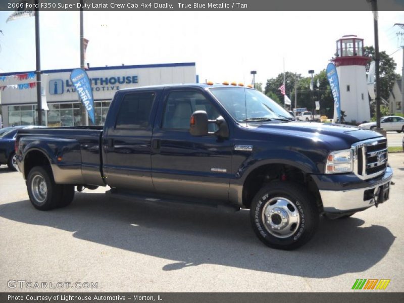 True Blue Metallic / Tan 2006 Ford F350 Super Duty Lariat Crew Cab 4x4 Dually