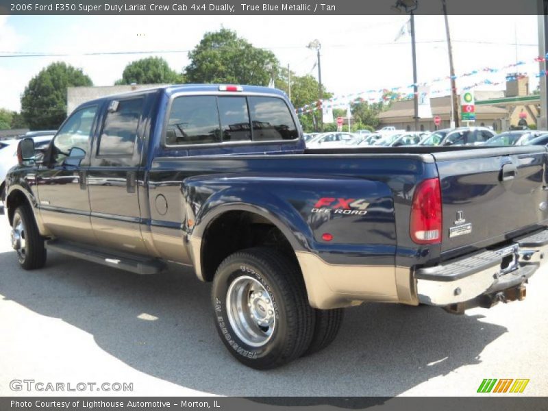 True Blue Metallic / Tan 2006 Ford F350 Super Duty Lariat Crew Cab 4x4 Dually