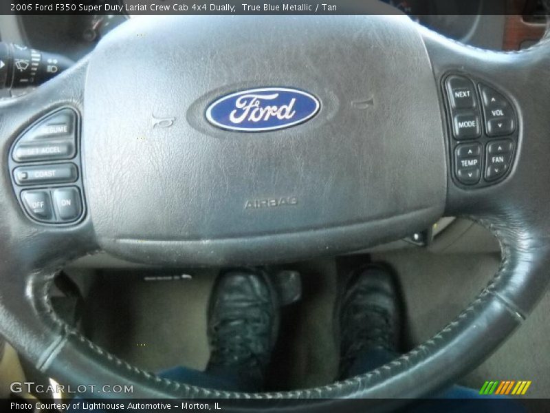 True Blue Metallic / Tan 2006 Ford F350 Super Duty Lariat Crew Cab 4x4 Dually