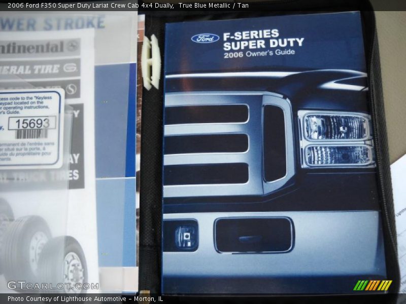 True Blue Metallic / Tan 2006 Ford F350 Super Duty Lariat Crew Cab 4x4 Dually
